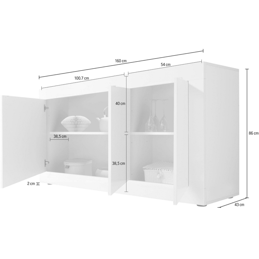 Lipasto NERILA valkoinen/ruskea