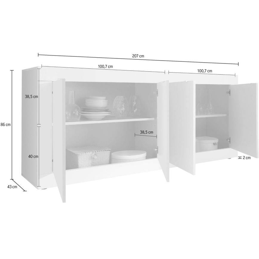 Lipasto NERILA valkoinen/ruskea