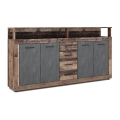 Lipasto RUNA 190x96x32 cm tummanruskea/antrasiitti