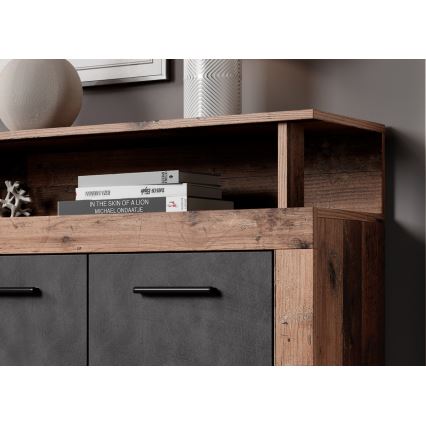 Lipasto RUNA 190x96x32 cm tummanruskea/antrasiitti