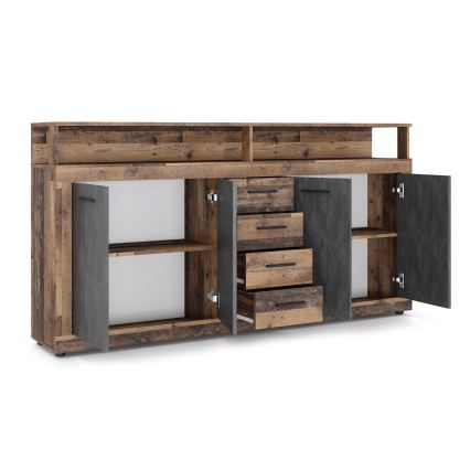 Lipasto RUNA 190x96x32 cm tummanruskea/antrasiitti