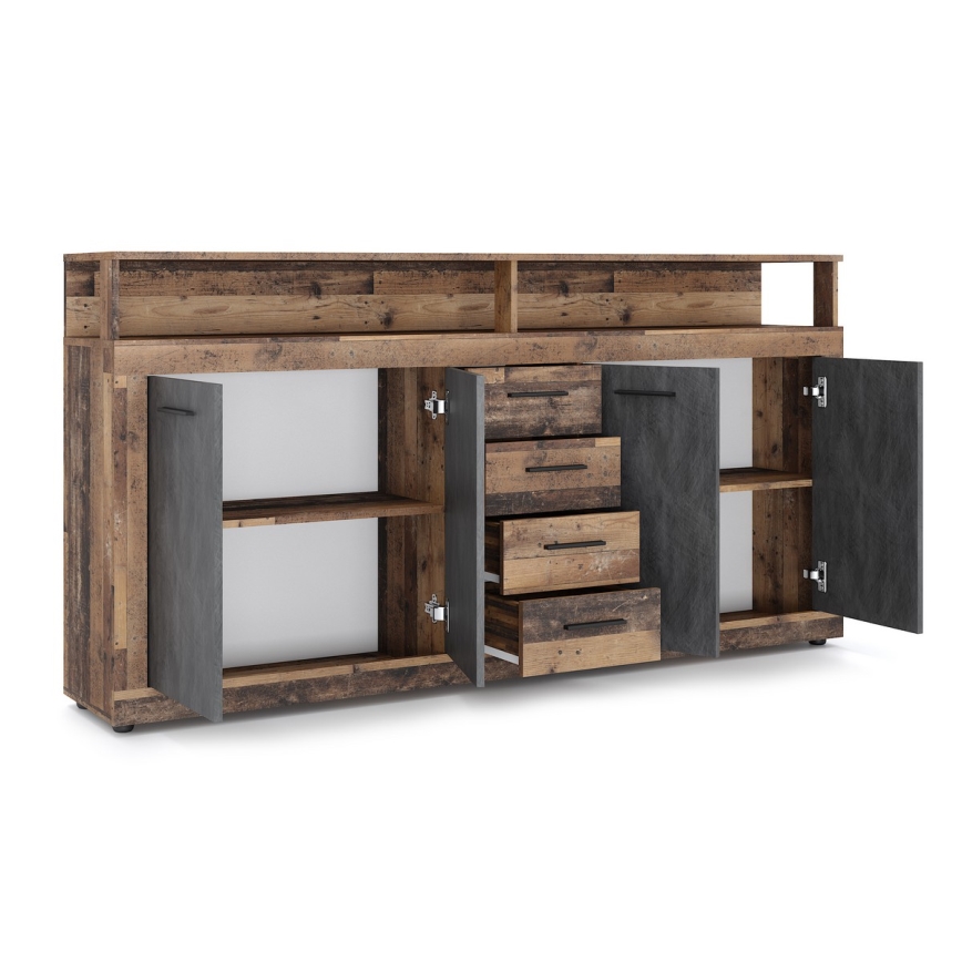 Lipasto RUNA 190x96x32 cm tummanruskea/antrasiitti