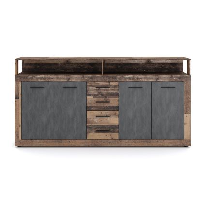 Lipasto RUNA 190x96x32 cm tummanruskea/antrasiitti