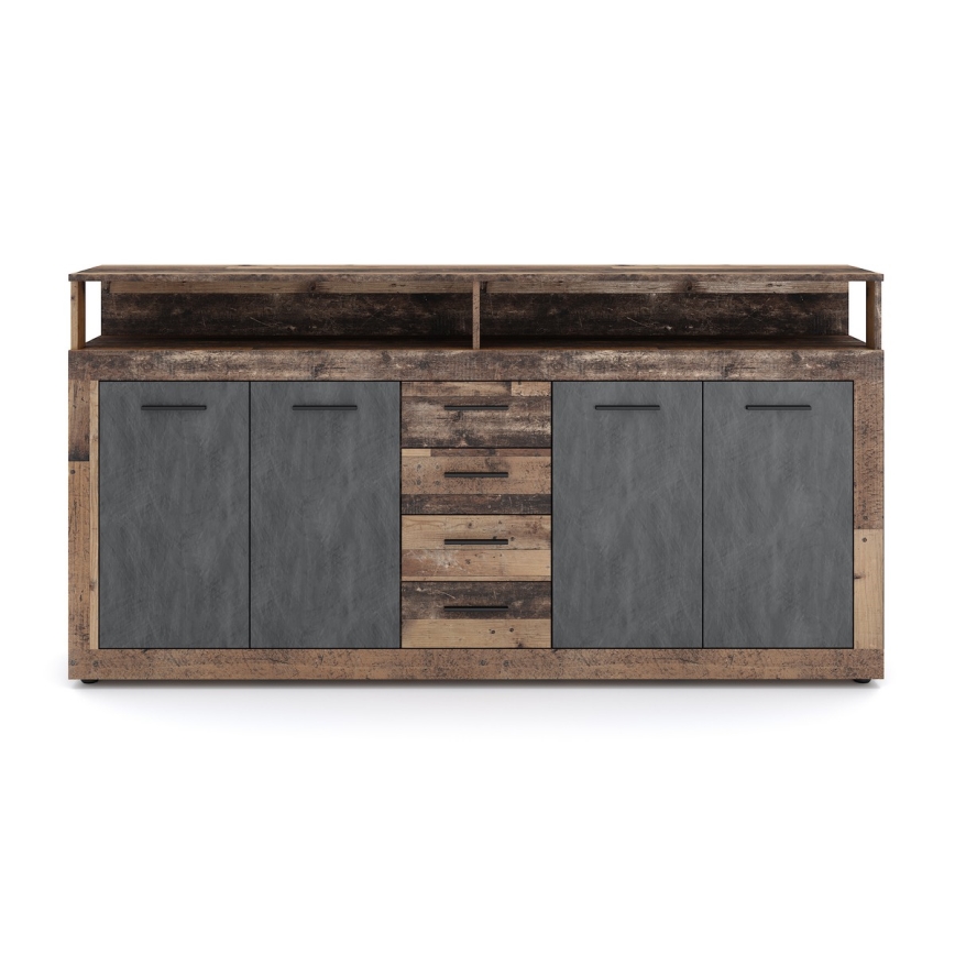 Lipasto RUNA 190x96x32 cm tummanruskea/antrasiitti