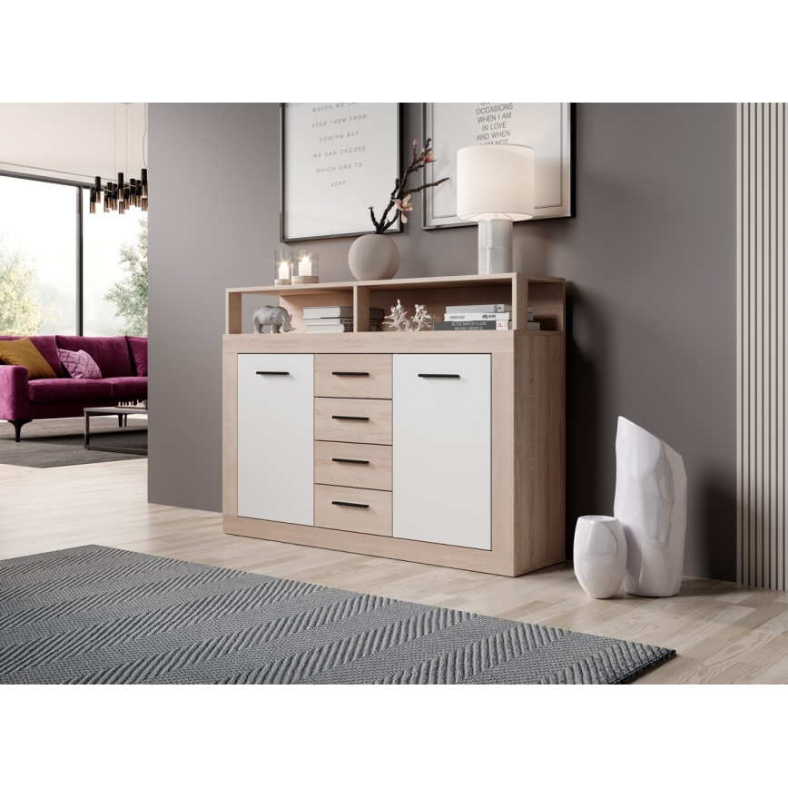 Lipasto RUNA sonoma-tammi/valkoinen