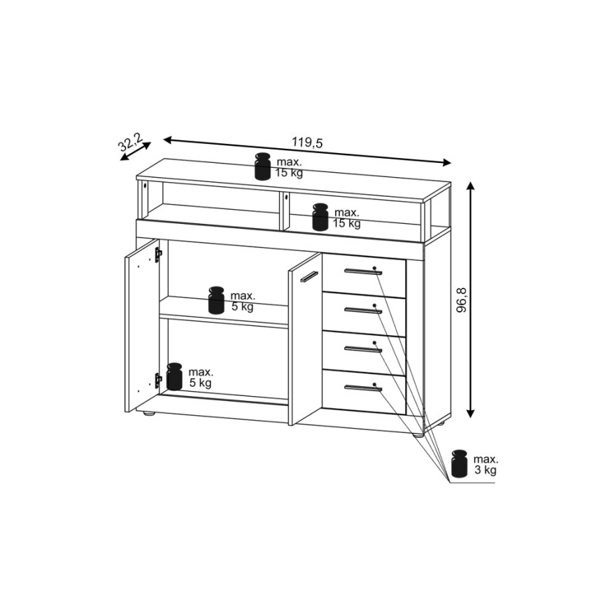 Lipasto RUNA tummanruskea/antrasiitti