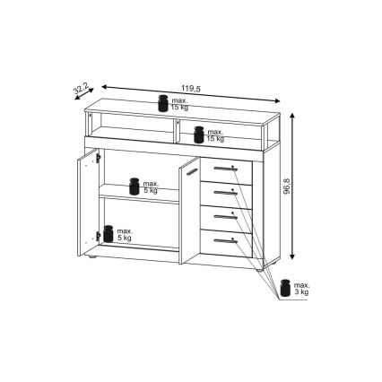 Lipasto RUNA vaaleanruskea/antrasiitti