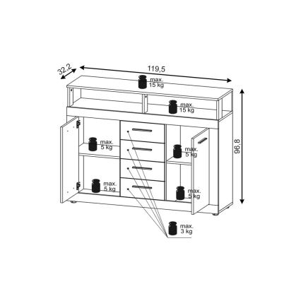 Lipasto RUNA, vaaleanruskea/antrasiitti