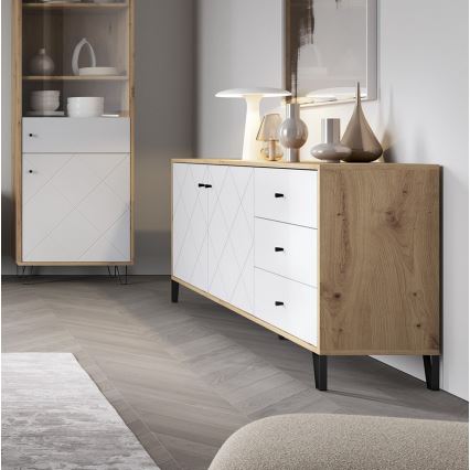 Lipasto SULA artisan-tammi/valkoinen