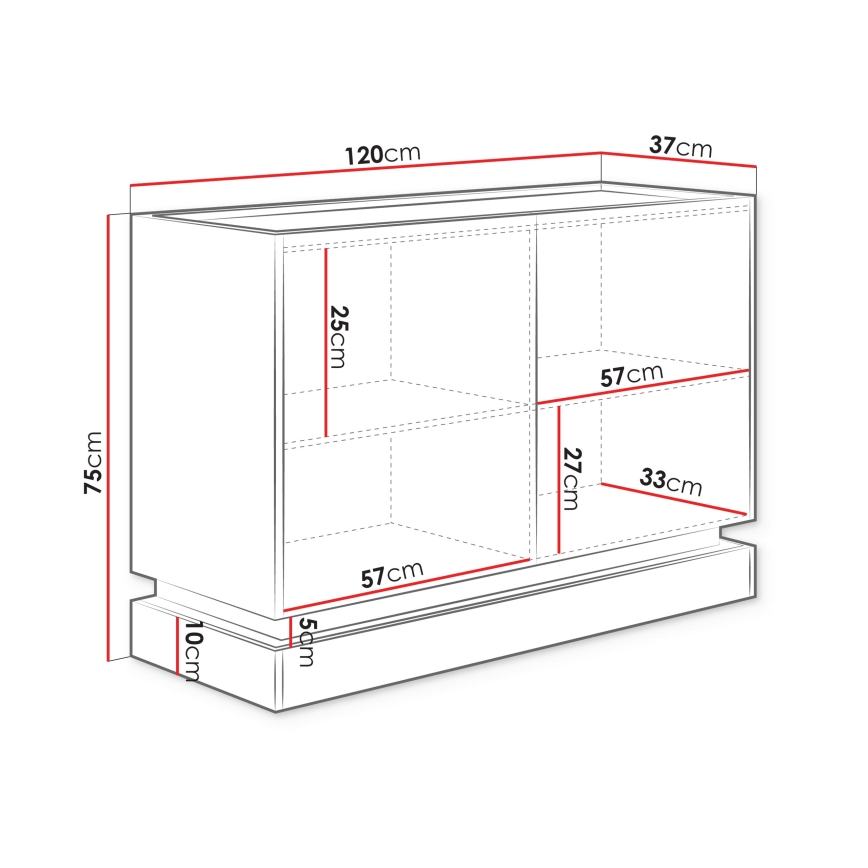 Lipasto ZARPANT 75x120 cm beige/Cremona-tammi