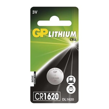 Litiumnappikenno CR1620 GP LITHIUM 3V/75 mAh
