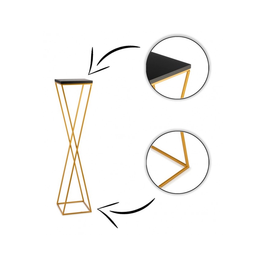 Kukkasteline LOFT 100x24 cm kulta/musta