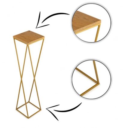 Kukkasteline LOFT 100x24 cm kulta/ruskea