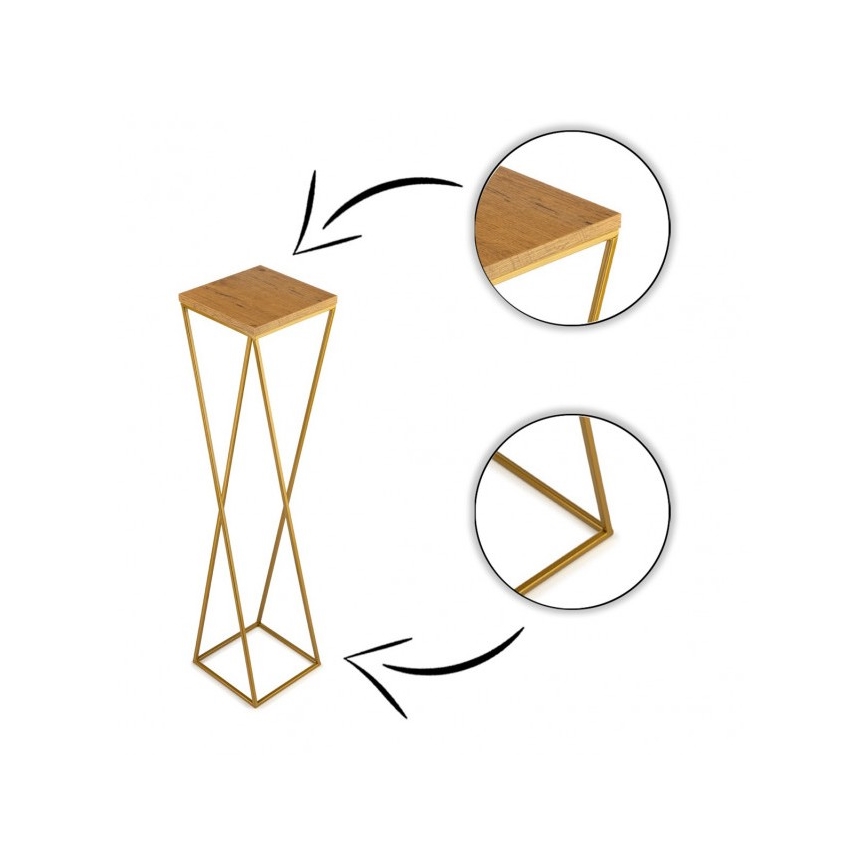 Kukkasteline LOFT 100x24 cm kulta/ruskea