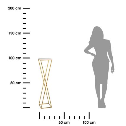 Kukkasteline LOFT 100x24 cm kulta/valkoinen
