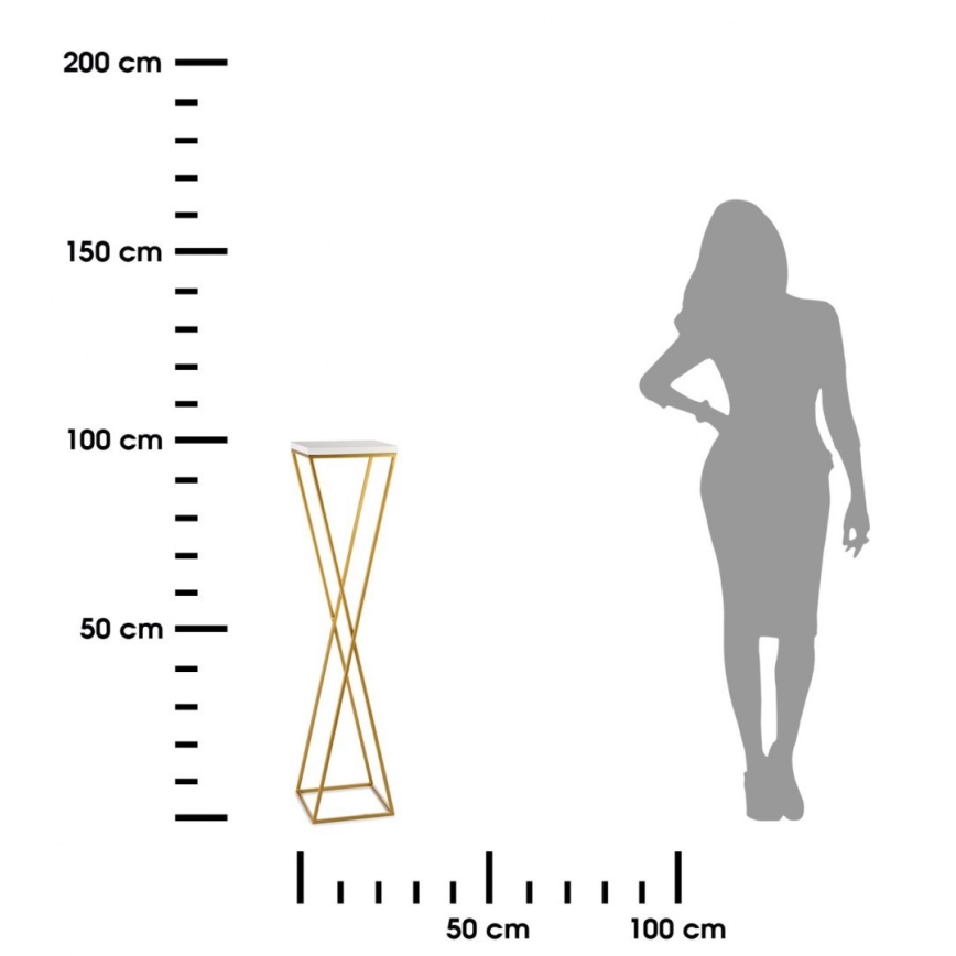 Kukkasteline LOFT 100x24 cm kulta/valkoinen