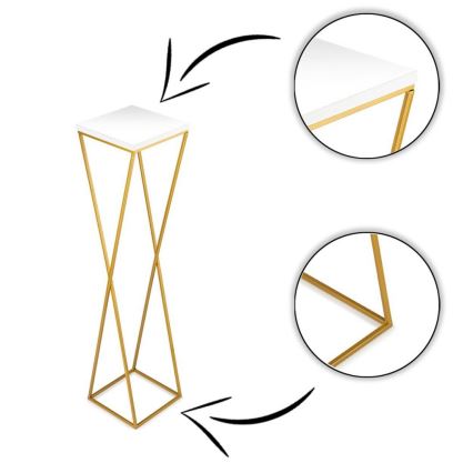 Kukkasteline LOFT 100x24 cm kulta/valkoinen