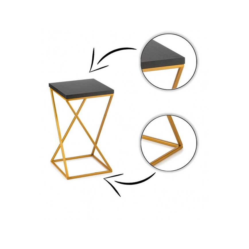 Kukkasteline LOFT 40x24 cm kulta/musta