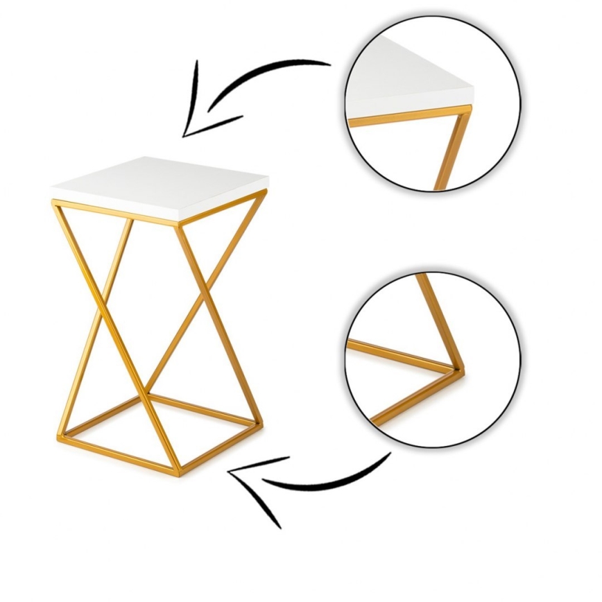 Kukkasteline LOFT 40x24 cm kulta/valkoinen