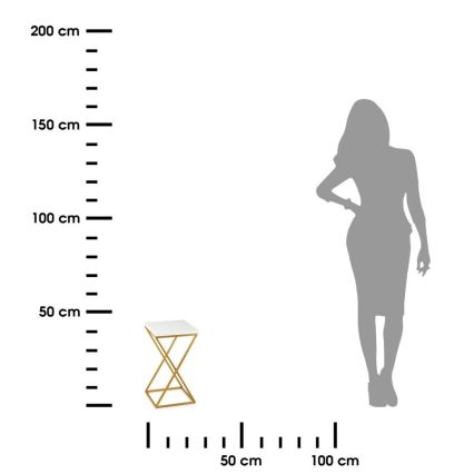 Kukkasteline LOFT 40x24 cm kulta/valkoinen
