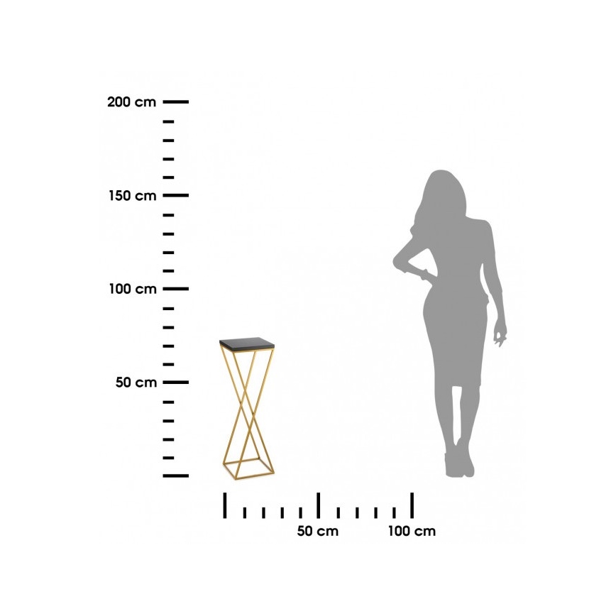 Kukkasteline LOFT 70x24 cm kulta/musta