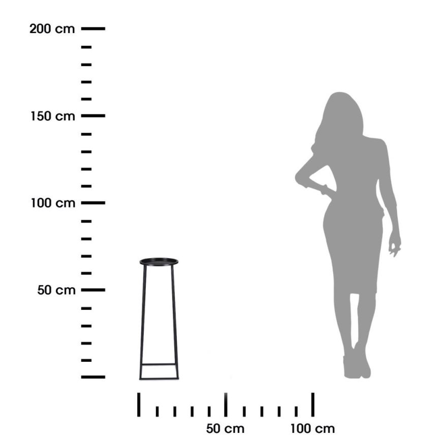 Kukkasteline LOFT 70x24 cm musta