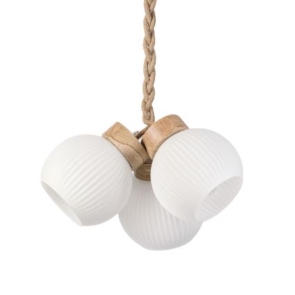 LOOMIS-riippuvalaisin kaapelilla 3xE27/15W/230V 83 cm beige/tammi