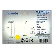 Lucande - Himmennettävä LED-lattiavalaisin PARTHENA LED/29,1W/230V + LED/5,3W/230V