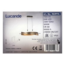 Lucande - LED Himmennettävä riippuvalaisin MARIJA LED/24W/230V
