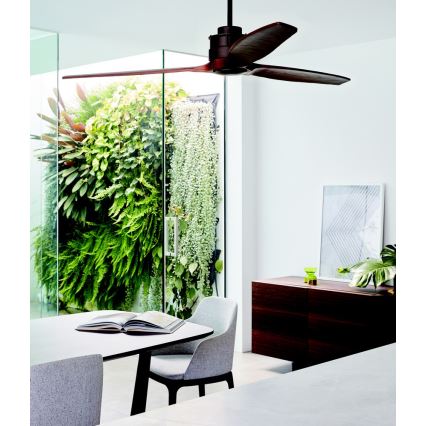 Lucci air 210507 - Kattoilmaisin AIRFUSION AKMANI pavlovnia/musta + kaukosäädin