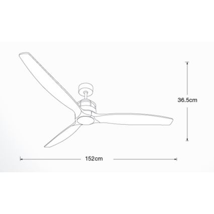 Lucci air 210507 - Kattoilmaisin AIRFUSION AKMANI pavlovnia/musta + kaukosäädin