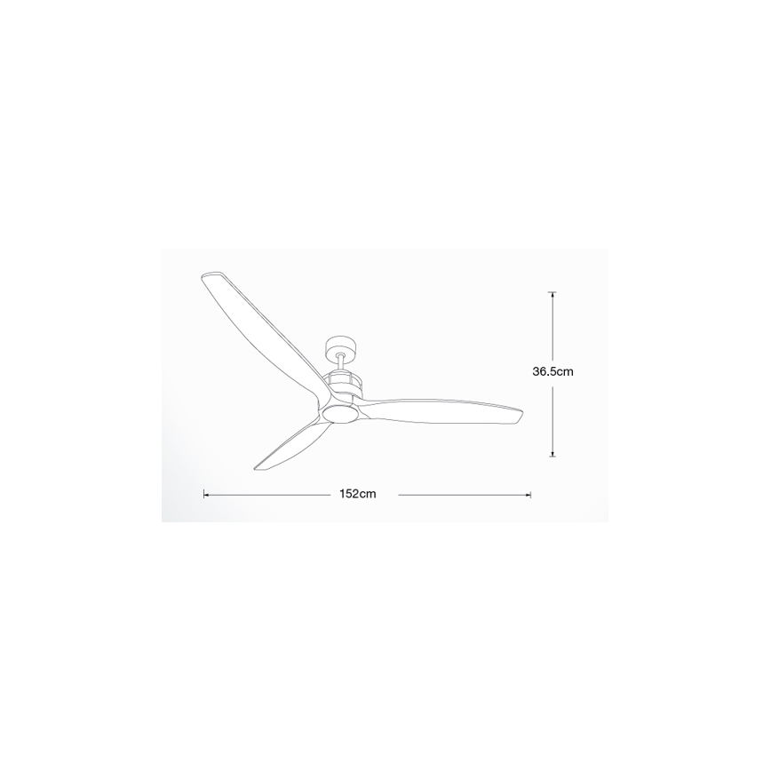 Lucci air 210507 - Kattoilmaisin AIRFUSION AKMANI pavlovnia/musta + kaukosäädin