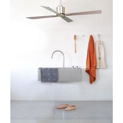 Lucci Air 210520 - Kattoilmaisin AIRFUSION CLIMATE puu/matattu kromi + kaukosäädin