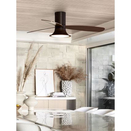 Lucci Air 210663 - LED himmennettävä kattovalo FLUSSO 1xGX53/18W/230V ruskea + kauko-ohjaus