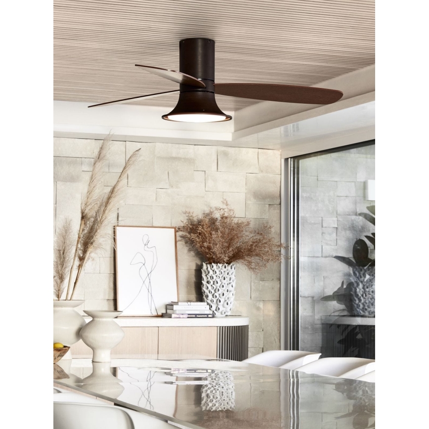 Lucci Air 210663 - LED himmennettävä kattovalo FLUSSO 1xGX53/18W/230V ruskea + kauko-ohjaus