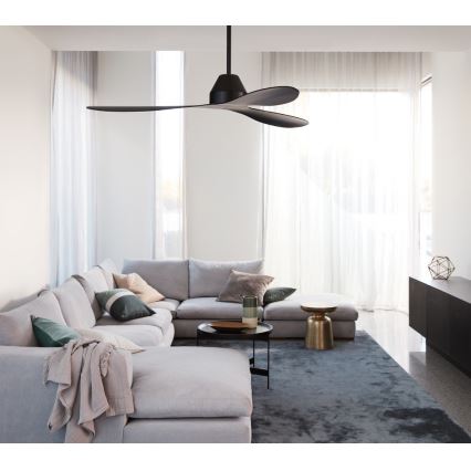 Lucci air 213041 - Kattoilmaisin WHITEHAVEN musta + kaukosäädin