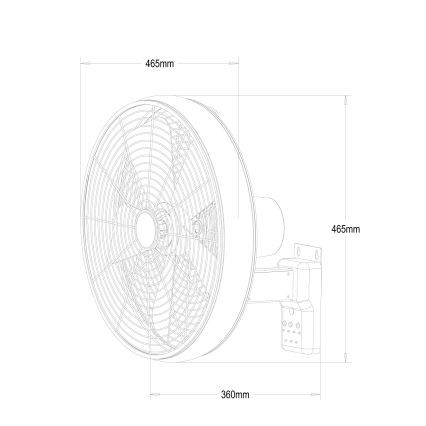 Lucci air 213124 - Seinätuuletin BREEZE 55W/230V musta + kaukosäädin