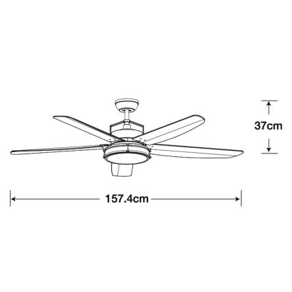 Lucci air 213176-LED himmennettävä kattovalo LOUISVILLE 1xGX53/18W/230V puu/valkoinen + kauko-ohjaus