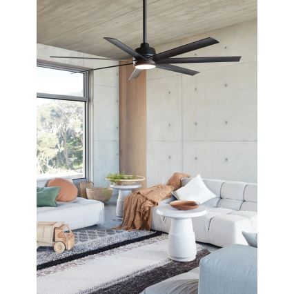 Lucci Air 21318349 - LED himmennettävä kattovalo ATLANTA 1xGX53/12W/230V halkaisija 142 cm musta + kauko-ohjaus