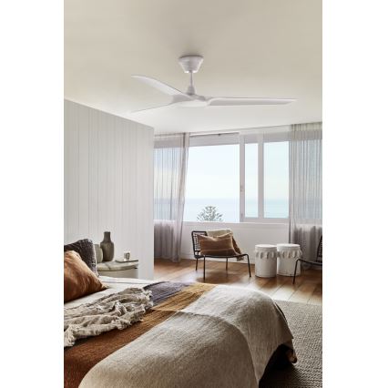 Lucci Air 21321549 - Kattoilmaisin ABYSS Ø 142 cm IP66 valkoinen + kaukosäädin