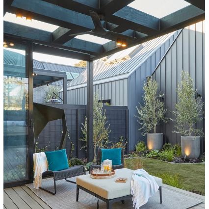 Lucci Air 21321649 - Kattotuuletin ABYSS halkaisija 142 cm IP66 musta + kauko-ohjaus