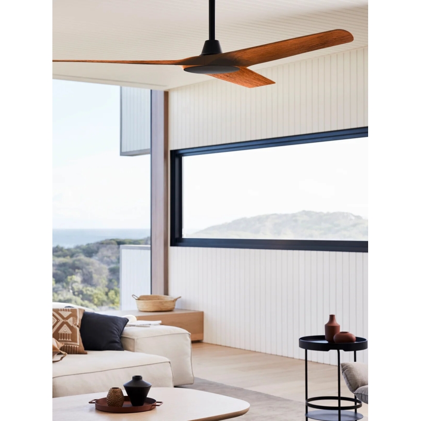 Lucci Air 21321749 - Kattoilmaisin ABYSS Ø 142 cm IP66 ruskea + kaukosäädin