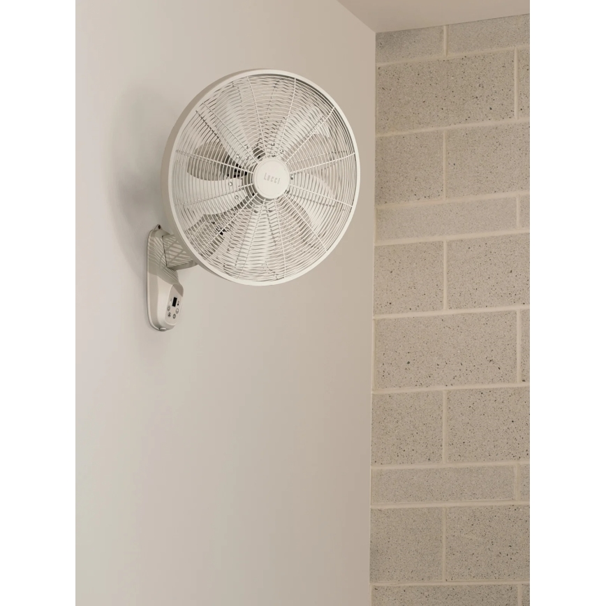 Lucci Air 21326649 - Seinäkiinnitteinen tuuletin GLIDE 36W/230V, Ø 45 cm, valkoinen + kaukosäädin