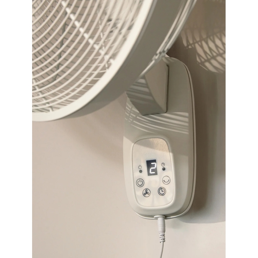 Lucci Air 21326649 - Seinäkiinnitteinen tuuletin GLIDE 36W/230V, Ø 45 cm, valkoinen + kaukosäädin