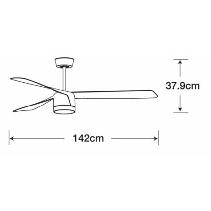 Lucci air 213281 - Kattotuuletin PEREGRINE 1xGX53/12W/230V musta + kauko-ohjaus