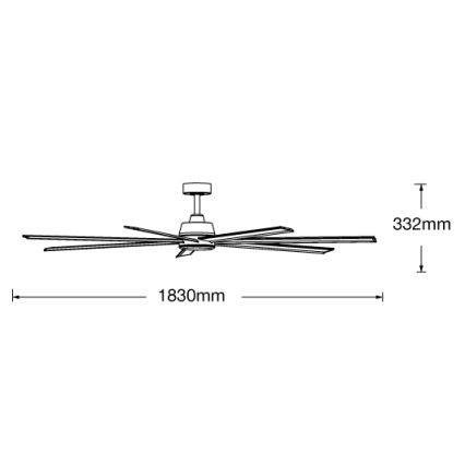 Lucci air 21610849 - Kattoilmaisin ATLANTA 1xGX53/12W/230V valkoinen + kaukosäädin