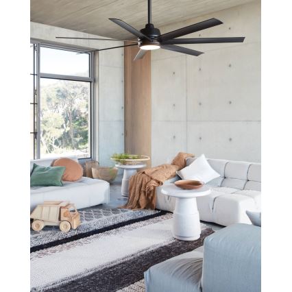 Lucci air 21610949 - Kattotuuletin ATLANTA 1xGX53/12W/230V musta + kauko-ohjaus