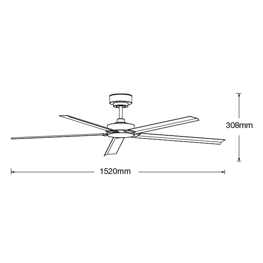 Lucci air 21616049 - Kattoilmaisin MONZA IP55 valkoinen + kaukosäädin