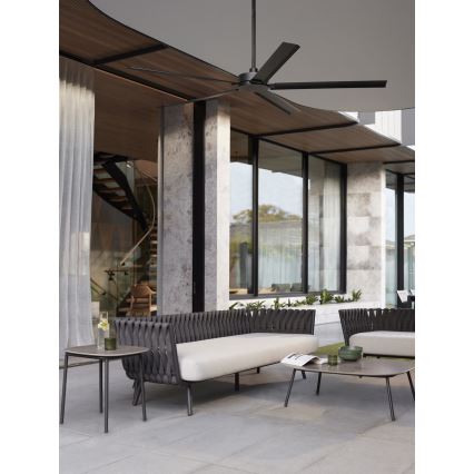 Lucci air 21616149 - Kattoilmaisin MONZA IP55 musta + kaukosäädin