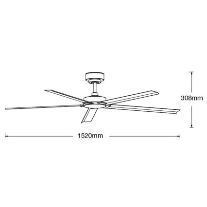 Lucci air 21616149 - Kattoilmaisin MONZA IP55 musta + kaukosäädin